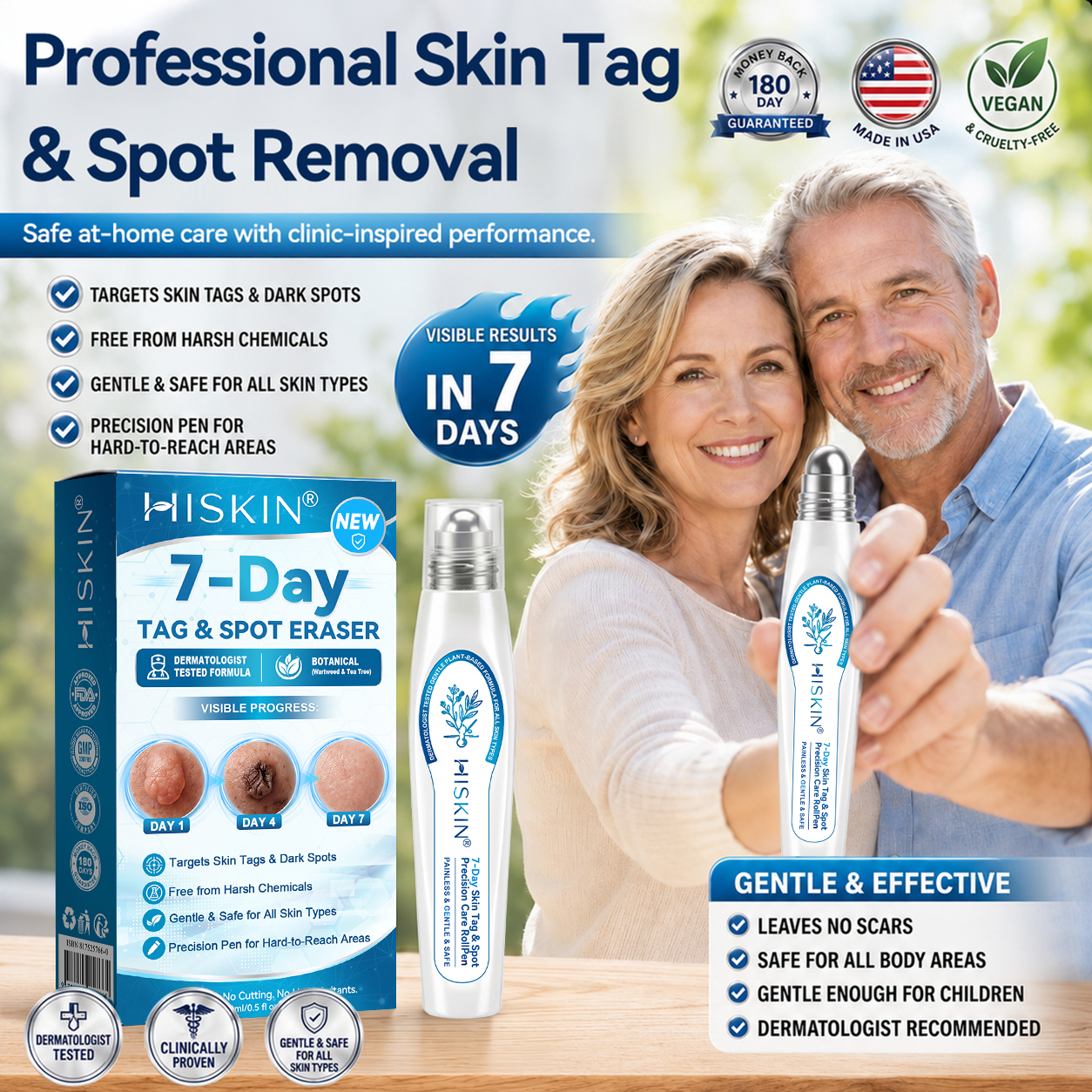 🔖𝖧𝖨𝖲𝖪𝖨𝖭®👩‍⚕️⭐ 𝟕-𝐃𝒂𝘆 𝐒𝗸𝐢𝐧 𝐓𝒂𝗴 & 𝐒𝐩𝙤𝐭 𝐄𝐫𝒂𝐬𝙚𝐫 Painless & Scar-Free Advanced Imperfection Removal Rollerball Pen