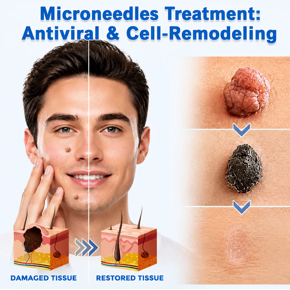 💝Hiskin ® 2-in-1 Microneedle & Hydrocolloid Patch🍀 | Removes raised moles, acne, flat warts, and skin tags | Helps improve wrinkles, scars, and blemishes | Invisible patches for face and body