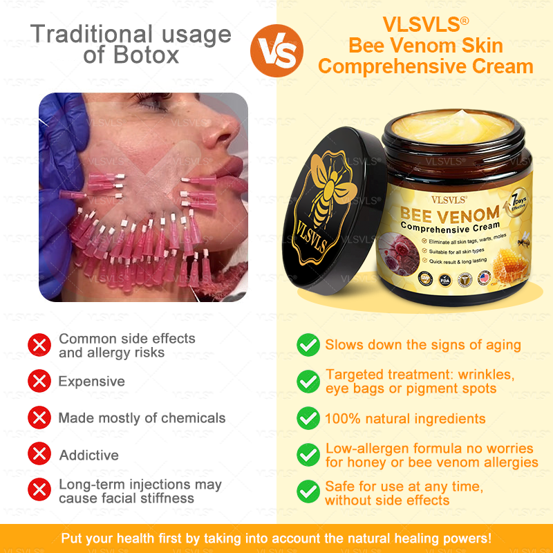 Made and Shipped from USA  🎉🎉🎉𝑽𝑳𝑺𝑽𝑳𝑺® Bee Venom Comprehensive Cream  LAST DAY 80% OFF(Sagging Skin, Fine Lines, Loss of Firmness, Flat Bust, Drooping Hips, and More)