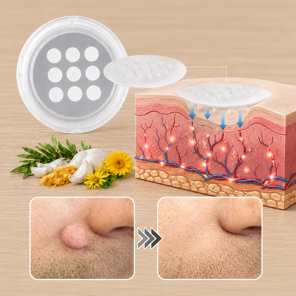 💝Hiskin ® 2-in-1 Microneedle & Hydrocolloid Patch🍀 | Removes raised moles, acne, flat warts, and skin tags | Helps improve wrinkles, scars, and blemishes | Invisible patches for face and body