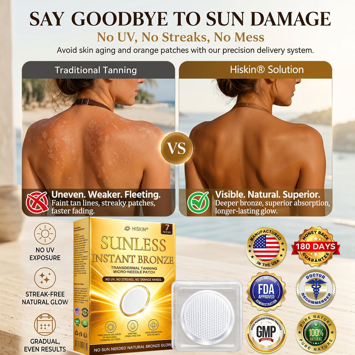 🤎𝐇𝐢𝐬𝐤𝐢𝐧® 𝐒𝐮𝐧𝐥𝐞𝐬𝐬 𝐈𝐧𝐬𝐭𝐚𝐧𝐭 𝐁𝐫𝐨𝐧𝐳𝐞 𝐓𝐚𝐧𝐧𝐢𝐧𝐠 𝐌𝐢𝐜𝐫𝐨𝐧𝐞𝐞𝐝𝐥𝐞 𝐏𝐚𝐭𝐜𝐡 🇺🇸 (𝐉𝐮𝐬𝐭 𝐨𝐧𝐜𝐞 𝐚 𝐝𝐚𝐲) 𝐕𝐢𝐬𝐢𝐛𝐥𝐞 𝐁𝐫𝐨𝐧𝐳𝐞 𝐆𝐥𝐨𝐰 𝐢𝐧 𝟕 𝐃𝐚𝐲𝐬 ✅ 𝐍𝐨 𝐔𝐕, 𝐍𝐨 𝐎𝐫𝐚𝐧𝐠𝐞, 𝐍𝐨 𝐒𝐭𝐫𝐞𝐚𝐤𝐬, 𝐍𝐨 𝐃𝐇𝐀, 𝐍𝐨 𝐌𝐞𝐬𝐬.