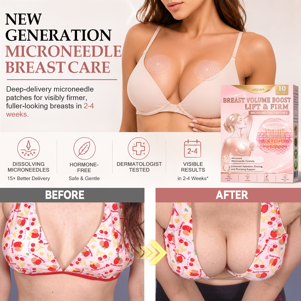 ❣️HISKIN® BREAST ENHANCEMENT  LIFT & FIRM MICRONEEDLE PATCHES